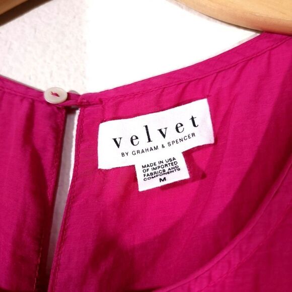 VELVET by Graham & Spencer Esther Silk Voile Tank Babydoll Dress Fuchsia Pink - Picture 2 of 13